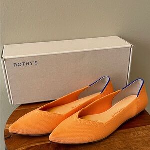 Rothy's Tangerine Orange The Point Flats sz 7.5